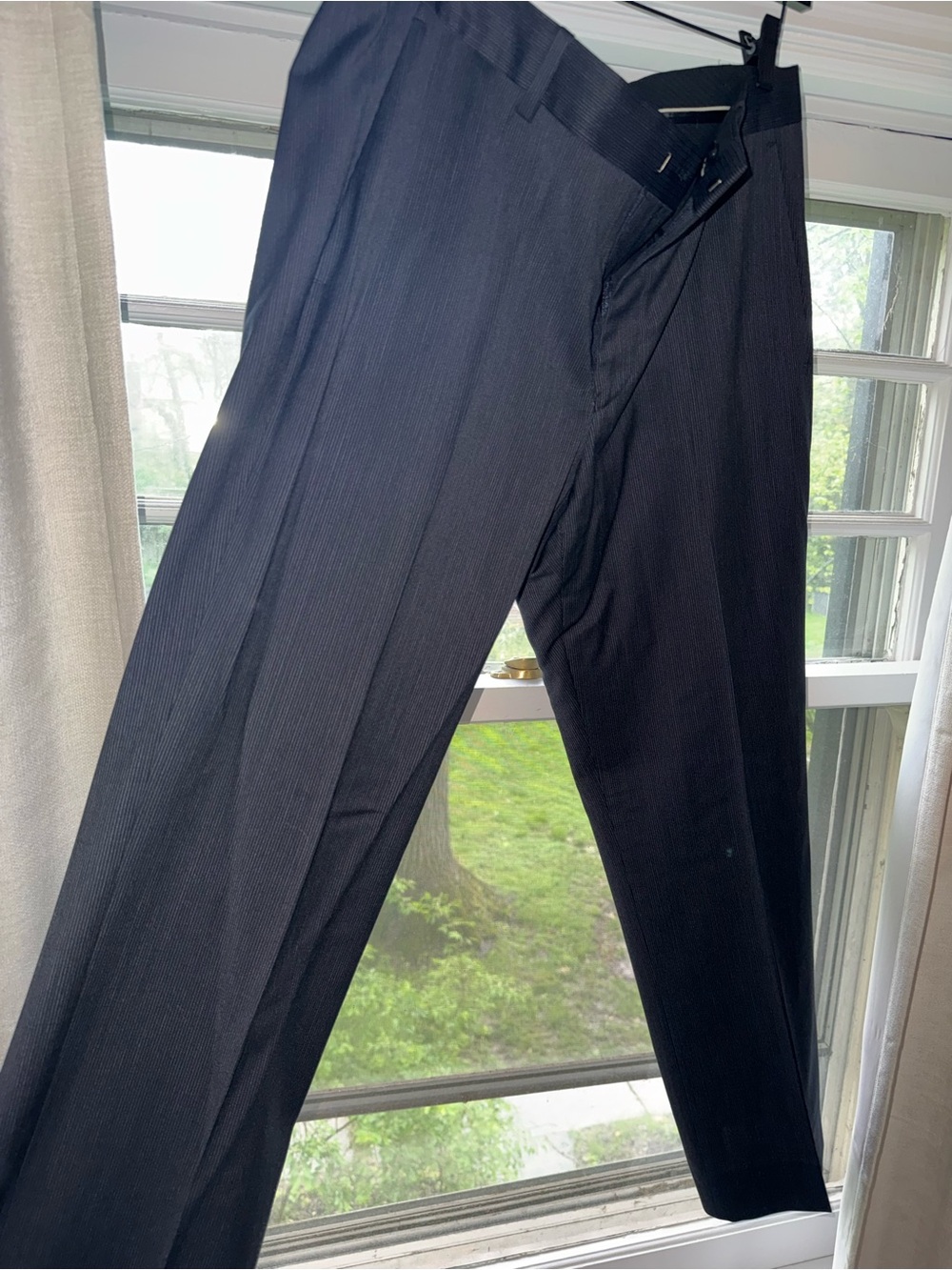 Theory Men's Black Pinstripe Dress Pants